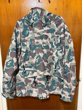 Bape Men's Green & Brown Camo Hooded Jacket
